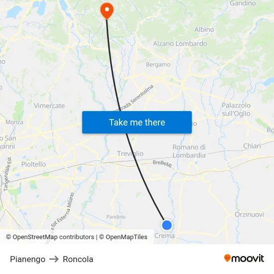 Pianengo to Roncola map