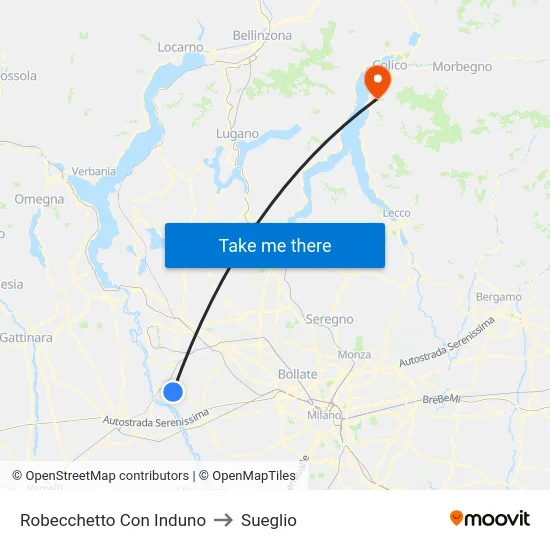 Robecchetto Con Induno to Sueglio map