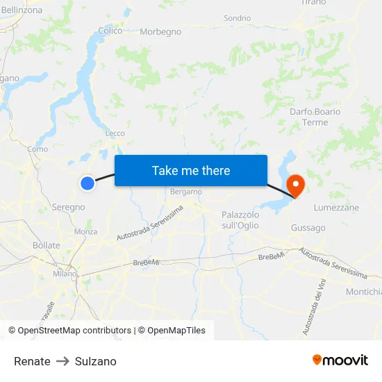 Renate to Sulzano map