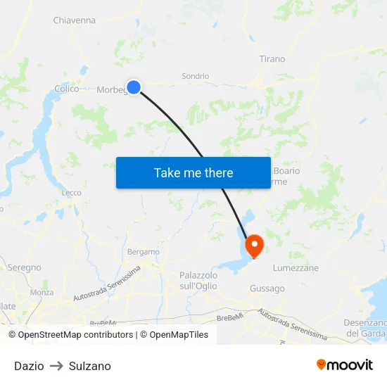 Customs to Sulzano map