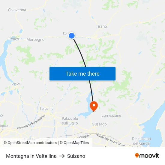 Montagna In Valtellina to Sulzano map