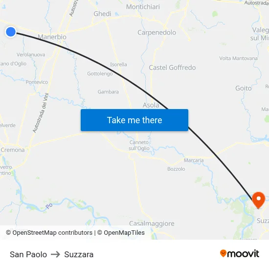 San Paolo to Suzzara map