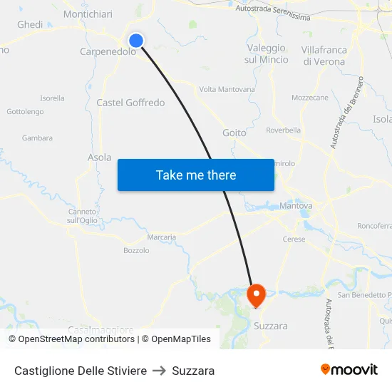 Castiglione Delle Stiviere to Suzzara map