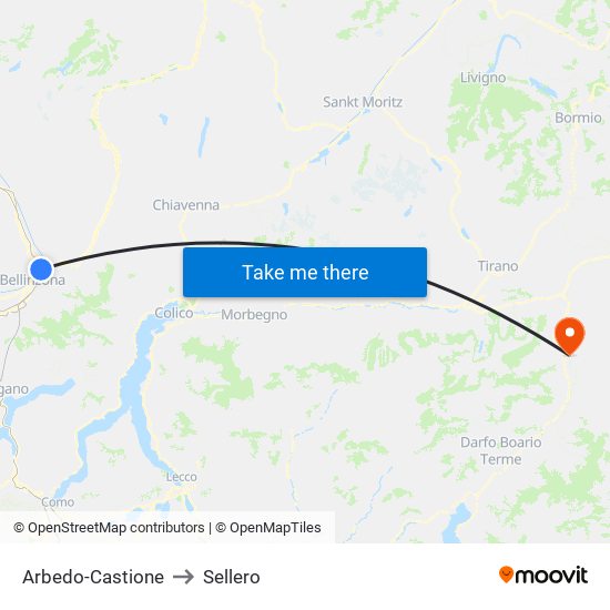 Arbedo-Castione to Sellero map