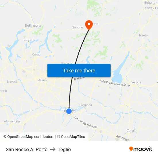 San Rocco Al Porto to Teglio map