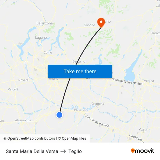 Santa Maria Della Versa to Teglio map
