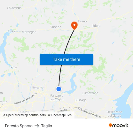 Foresto Sparso to Teglio map