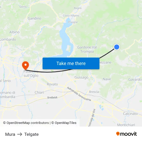 Mura to Telgate map