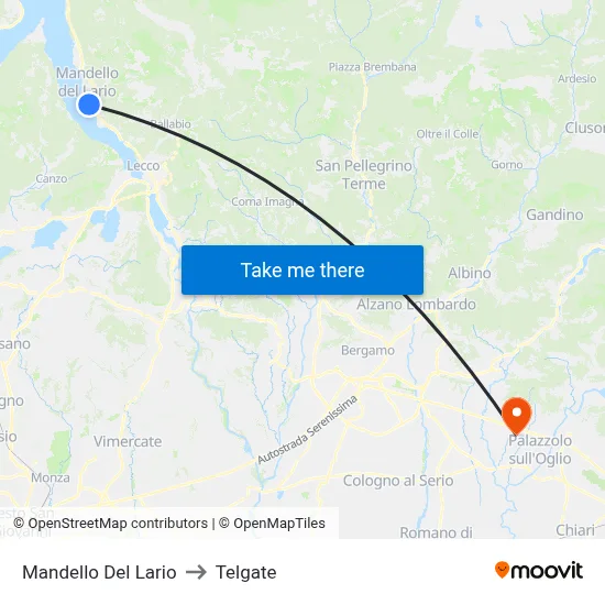 Mandello Del Lario to Telgate map