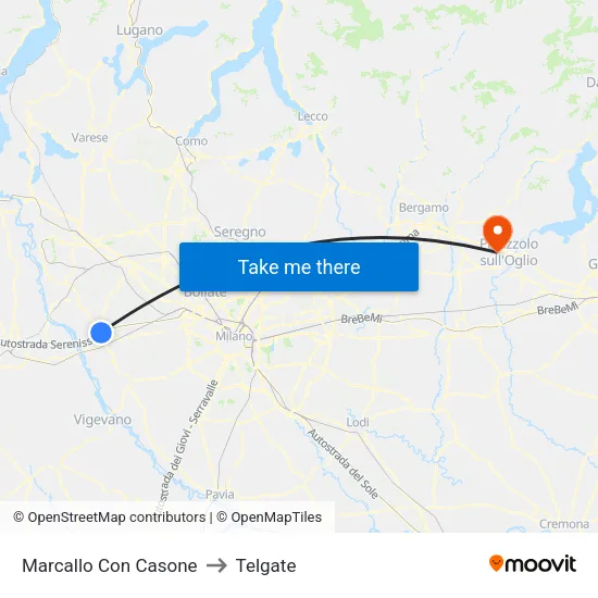 Marcallo con Casone to Telgate map