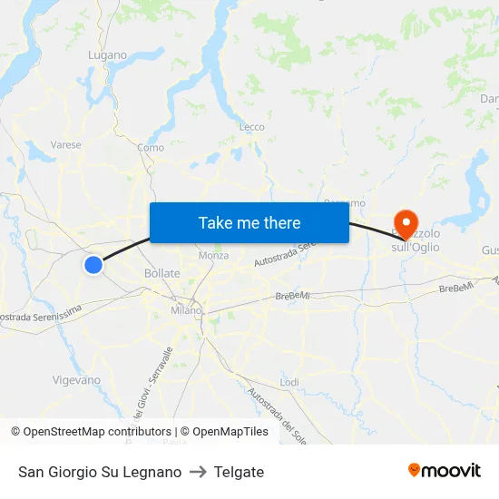 San Giorgio Su Legnano to Telgate map