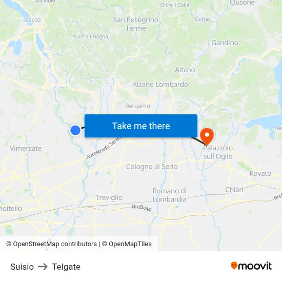 Suisio to Telgate map
