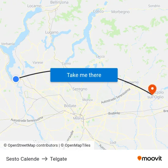 Sesto Calende to Telgate map