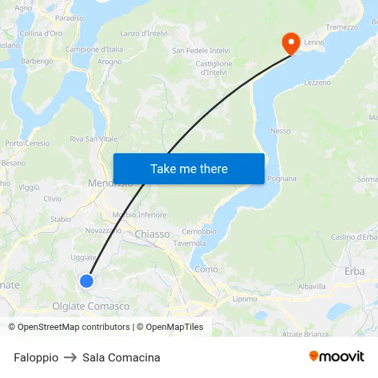 Faloppio to Sala Comacina map