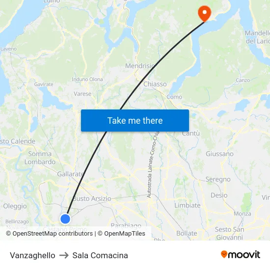 Vanzaghello to Sala Comacina map