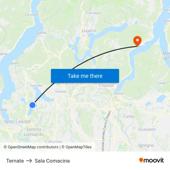 Ternate to Sala Comacina map