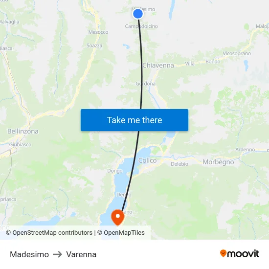 Madesimo to Varenna map
