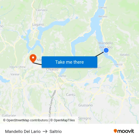 Mandello Del Lario to Saltrio map
