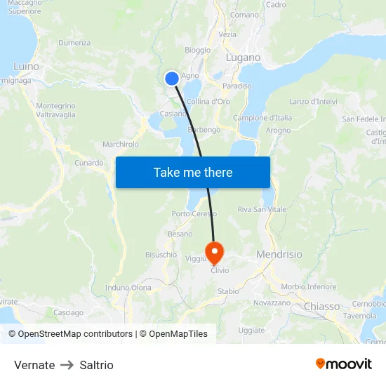 Vernate to Saltrio map