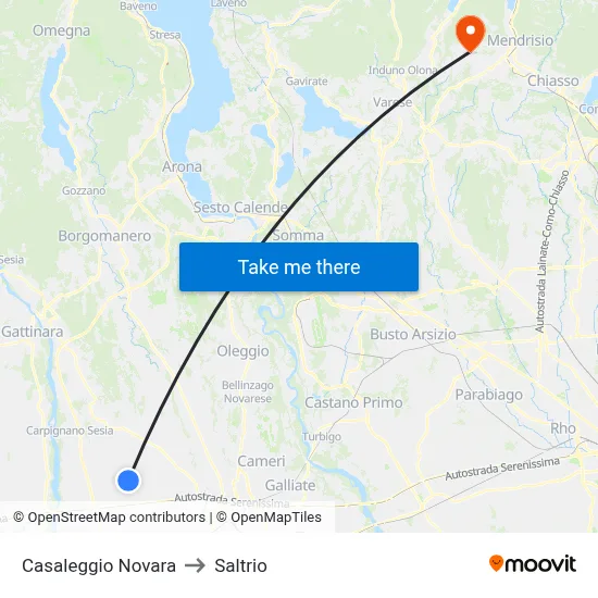 Casaleggio Novara to Saltrio map