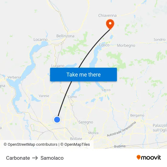 Carbonate to Samolaco map