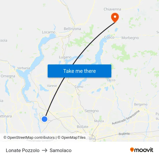 Lonate Pozzolo to Samolaco map