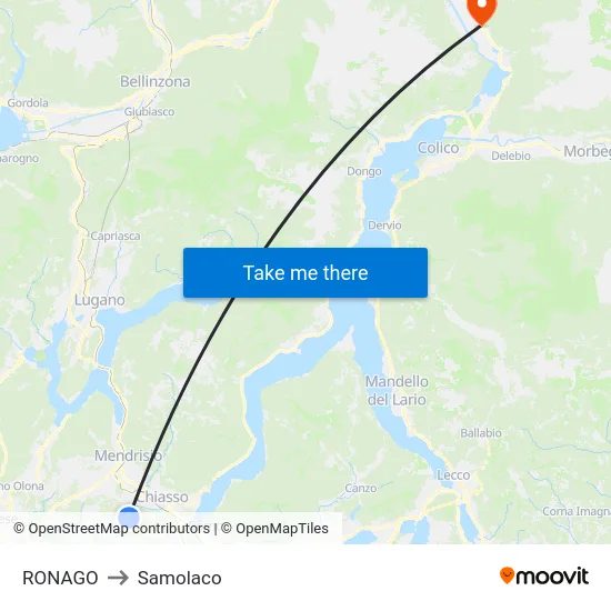 RONAGO to Samolaco map