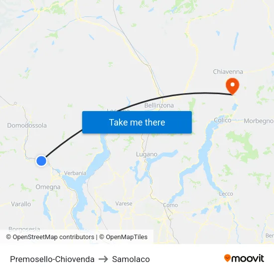 Premosello-Chiovenda to Samolaco map