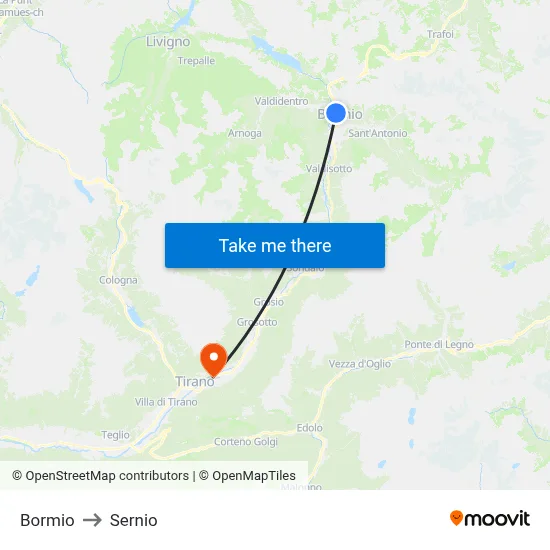 Bormio to Sernio map