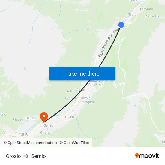 Grosio to Sernio map