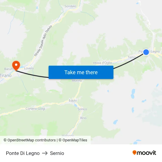 Ponte Di Legno to Sernio map