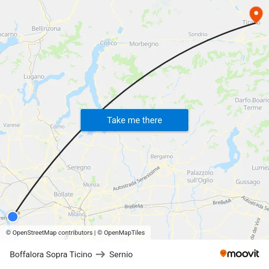 Boffalora Sopra Ticino to Sernio map