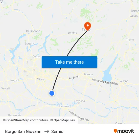San Giovanni Borough to Sernio map