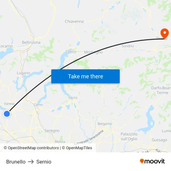 Brunello to Sernio map