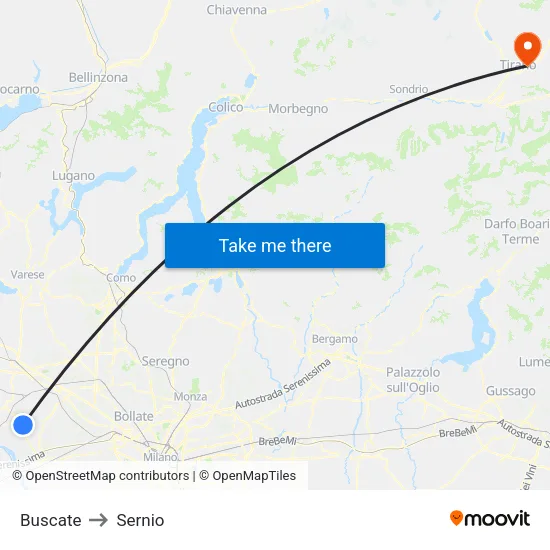 Buscate to Sernio map