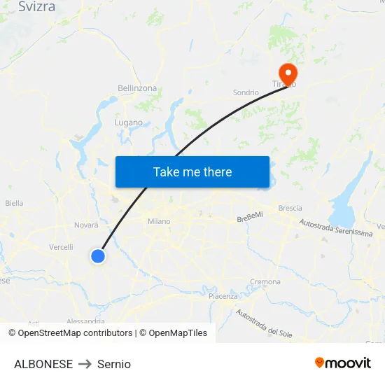 ALBONESE to Sernio map