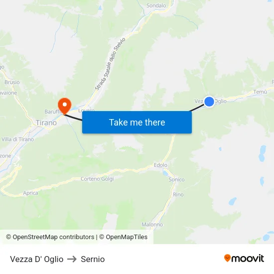 Vezza D' Oglio to Sernio map