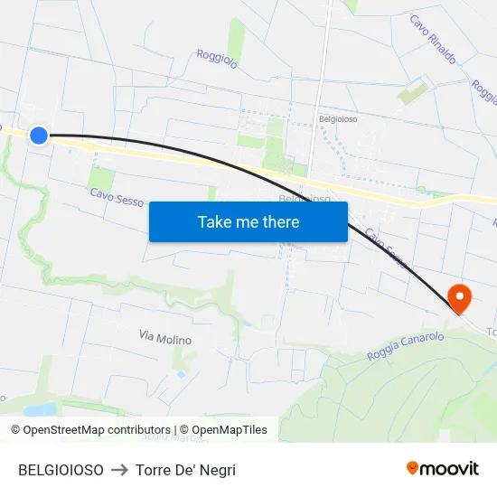 Belgioioso to Torre De' Negri map