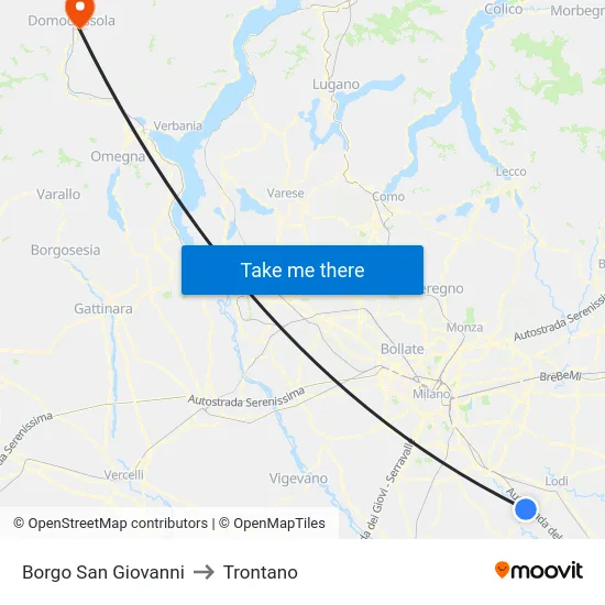 San Giovanni Borough to Trontano map