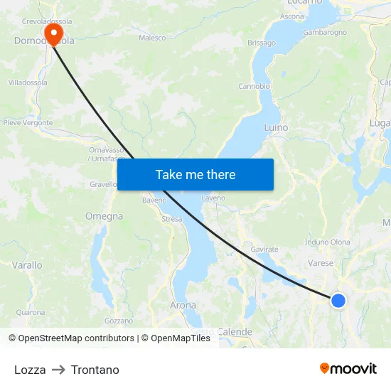 Lozza to Trontano map