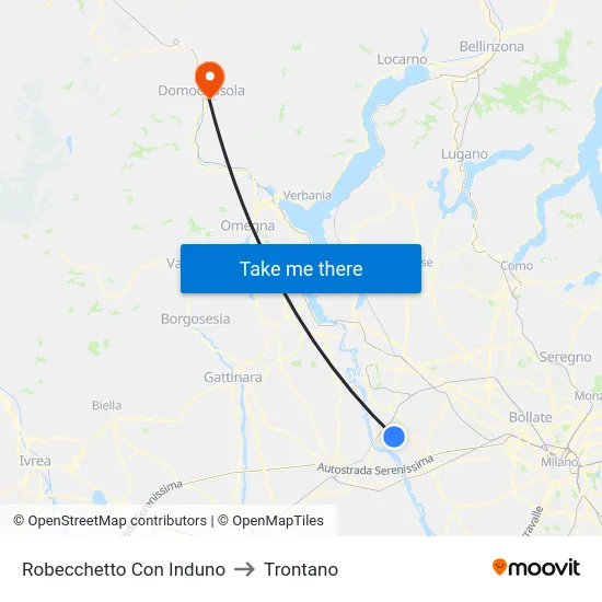 Robecchetto Con Induno to Trontano map