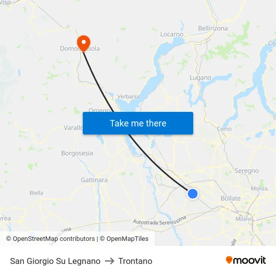 San Giorgio Su Legnano to Trontano map