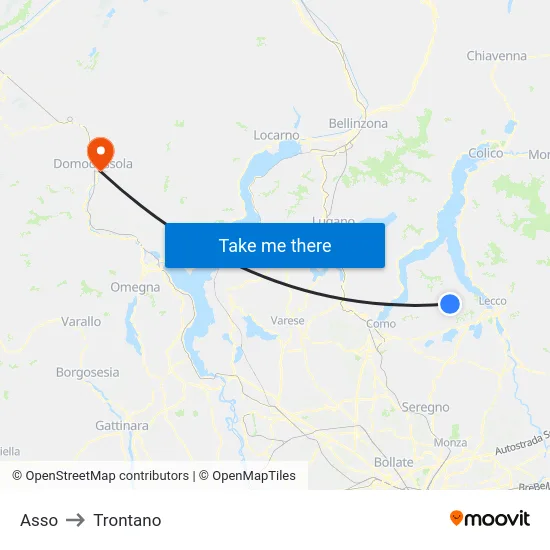 Asso to Trontano map