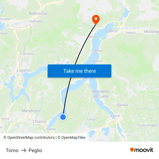 Torno to Peglio map