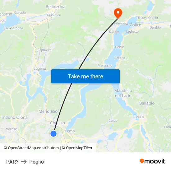 Parre to Peglio map