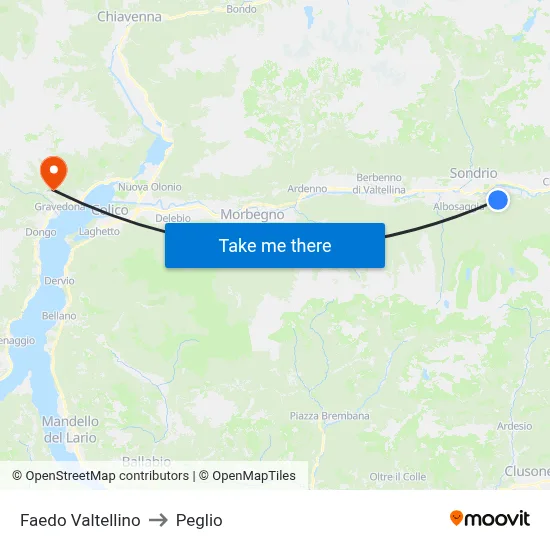 Faedo Valtellino to Peglio map