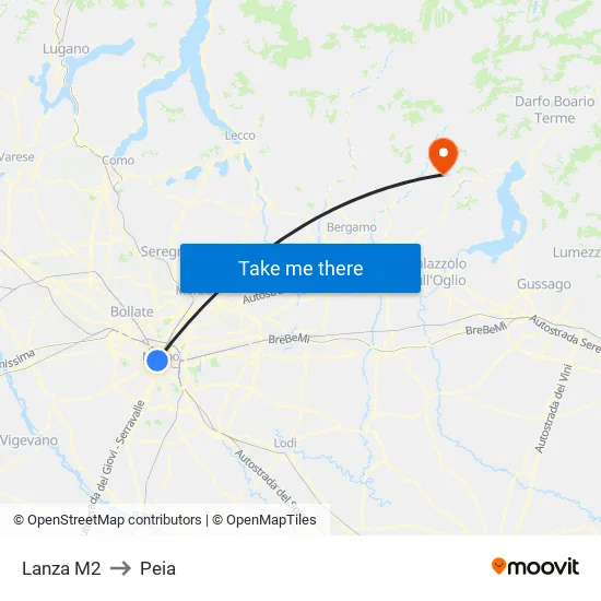 Lanza M2 to Peia map