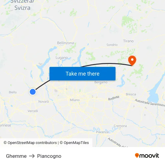 Ghemme to Piancogno map
