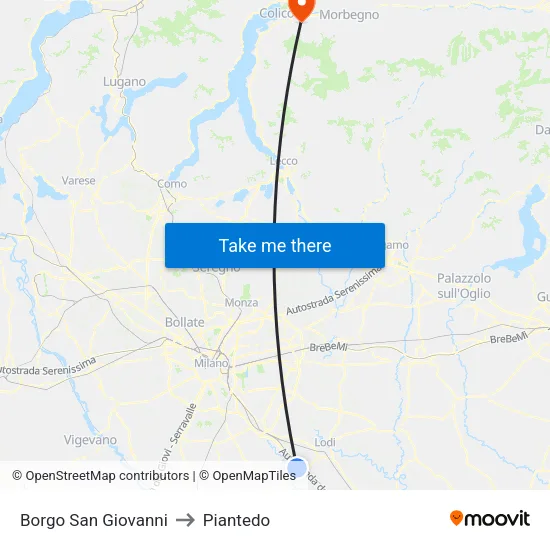 San Giovanni Borough to Piantedo map
