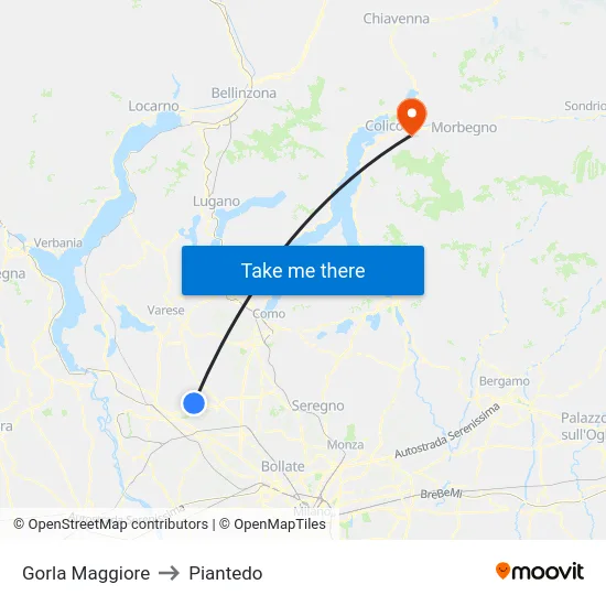 Gorla Maggiore to Piantedo map